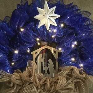 Nativity Wreath W/ led lights